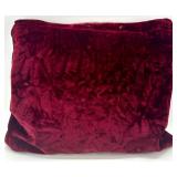 Pair of Vintage Floral Needlepoint and Velvet Throw Pillows
