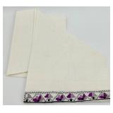 Set of Vintage Ukrainian Embroidered Table Linens with Purple and Black Pattern