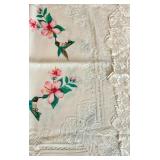 Heritage Lace Tablecloth with Hummingbird and Floral Embroidery