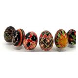 Set of 6 Ukrainian Pysanky Hand-Painted Eggs #20