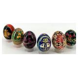 Set of 6 Hand-Painted Ukrainian Style Pysanky Easter Eggs #22
