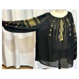 Set of 3 Traditional Eastern European Ukrainian Embroidered Blouses and Dress