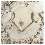 Handmade Madeira Embroidered Tablecloth with Matching Napkins Set