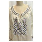 Set of 3 Vintage Embroidered Ukrainian Peasant Blouses and Tunic Dress