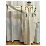 Set of 3 Vintage Embroidered Ukrainian Peasant Blouses and Tunic Dress