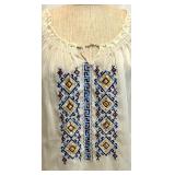 Set of 3 Vintage Embroidered Ukrainian Peasant Blouses and Tunic Dress