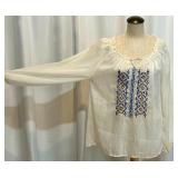 Set of 3 Vintage Embroidered Ukrainian Peasant Blouses and Tunic Dress
