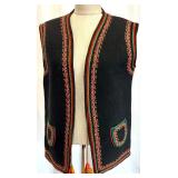 Set of 2 Ukrainian Wool Vests with Traditional Embroidery