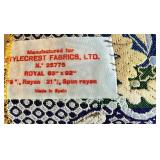 Royal 63" x 92" Embroidered Rayon and Spun Rayon Tapestry, Made in Spain