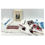 Vintage Ukrainian Embroidered Fabric Panels and National Women