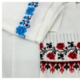 Vintage Ukrainian Embroidered Fabric Panels and National Women