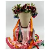 6 Floral Head Dresses with Colorful Ribbons