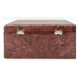 Pair of Vintage Ukrainian Inlaid Wooden Music and Jewelry Boxes with Floral Designs