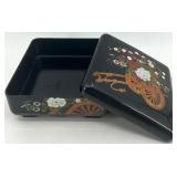 Ukrainian Folk Art Wooden Candle Holder and Trinket Box Set