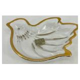 Bird Theme Decor Lot: Trinket Boxes, Westmoreland Blue Glass Bird, Mikasa Dish