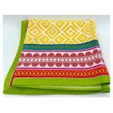 Set of 2 Colorful Cotton Tablecloths with Floral and Geometric Patterns