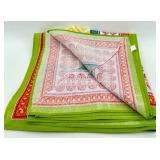 Set of 2 Colorful Cotton Tablecloths with Floral and Geometric Patterns