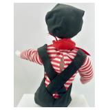 Set of 3 Porcelain Pierrot and Harlequin Clown Dolls with Metallic Outfits