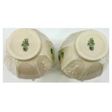 Pair of Belleek Harp Shamrock Porcelain Vases