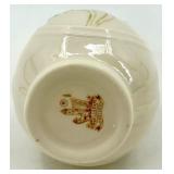 Belleek Ireland Porcelain Shamrock Creamer Pitcher and Tree Vase