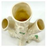 Belleek Ireland Porcelain Shamrock Creamer Pitcher and Tree Vase