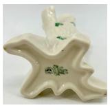 Belleek Ireland Porcelain Shamrock Creamer Pitcher and Tree Vase