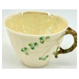 Belleek Harp Shamrock Pattern Set of 10 Cups and 10 Saucers