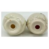 Belleek Ireland Harp Shamrock Pottery Set: Creamer, Sugar Bowl, Salt & Pepper