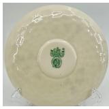 Belleek Ireland Harp Shamrock Cup and Basketweave Saucer Set, 9 Cups and 9 Saucers