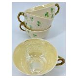 Belleek Basketweave Shamrock Pattern Irish Porcelain Tea Set