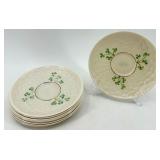 Belleek Basketweave Shamrock Pattern Irish Porcelain Tea Set