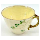 Belleek Basketweave Shamrock Pattern Irish Porcelain Tea Set