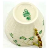 Belleek Basketweave Shamrock Pattern Irish Porcelain Tea Set