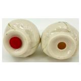 Belleek Ireland Harp Shamrock Pattern Porcelain Creamer, Sugar Bowl, and Salt & Pepper Shakers Set