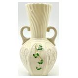 Set of 3 Belleek Irish Porcelain Shamrock Vases