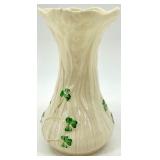 Set of 3 Belleek Irish Porcelain Shamrock Vases