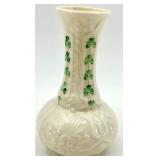 Set of 3 Belleek Irish Porcelain Shamrock Vases
