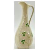 Belleek Ireland Porcelain Vase and Pitcher with Shamrock Motif
