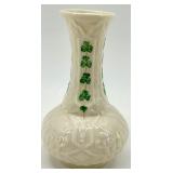 Belleek Ireland Porcelain Vase and Pitcher with Shamrock Motif