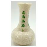 Belleek Ireland Porcelain Vase and Pitcher with Shamrock Motif