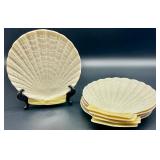 Set of 5 Belleek Ireland Shell-Shaped Porcelain Plates