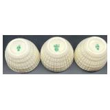 Belleek Tridacna Milk Pitcher, Three Bowls, and Salt & Pepper Shakers Set