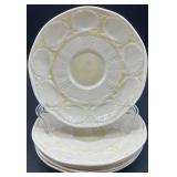 Belleek Ireland Toy Shell Pattern Creamer and Sugar, Limpet Yellow Cups and Plates