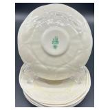 Belleek Ireland Toy Shell Pattern Creamer and Sugar, Limpet Yellow Cups and Plates