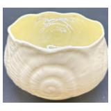Belleek Ireland Toy Shell Pattern Creamer and Sugar, Limpet Yellow Cups and Plates