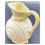 Belleek Ireland Toy Shell Pattern Creamer and Sugar, Limpet Yellow Cups and Plates