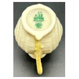 Belleek Ireland Toy Shell Pattern Creamer and Sugar, Limpet Yellow Cups and Plates