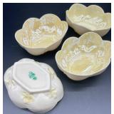 Belleek Ireland New Shell Bowl and Dish Collection - Cream and Yellow Porcelain Tableware