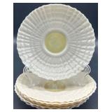 Belleek Limpet Pattern Cream Porcelain Tea Set with Cups, Saucers, Creamer, Sugar, and Shakers