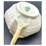Belleek Limpet Pattern Cream Porcelain Tea Set with Cups, Saucers, Creamer, Sugar, and Shakers